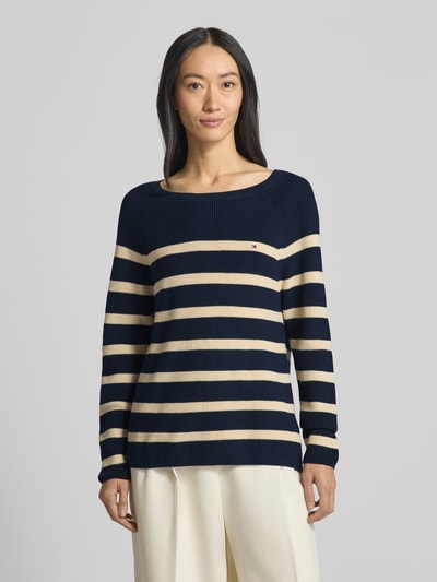 Tommy Hilfiger Regular fit gebreide pullover van zuiver katoen Marineblauw - 4