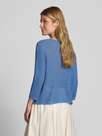 Oui Gebreide pullover met boothals Blauw - 5