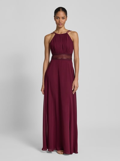 Jake*s Cocktail Abendkleid mit gelegten Falten Dunkelrot Melange 4