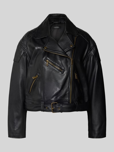 Lauren Ralph Lauren Bikerjacke aus Lammleder Modell 'GLANCEE' Black 2