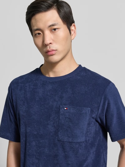Tommy Hilfiger t-shirt o kroju relaxed fit z mieszanki bawełnianej model 'TOWELLING T-SHIRT' Granatowy 3
