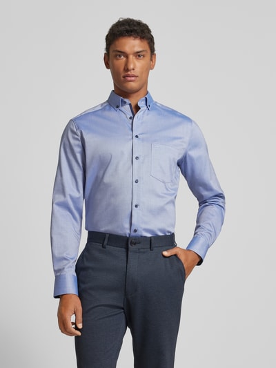 OLYMP Modern Fit Business-Hemd mit Button-Down-Kragen Blau 4