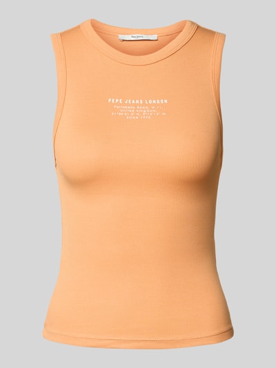 Pepe Jeans Tanktop met labelprint, model 'VIV' Oranje - 1