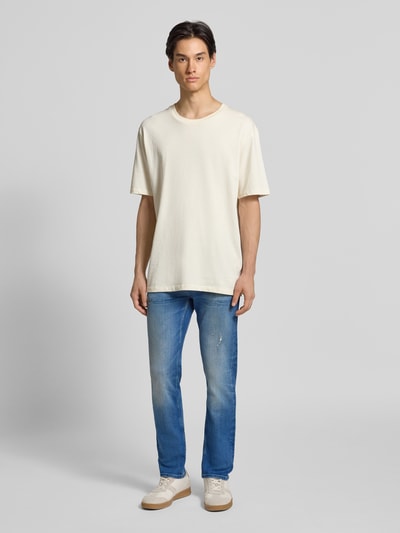 BOSS Orange Slim Fit Jeans aus Baumwoll-Mix Modell 'DELAWARE BO' Hellblau 1