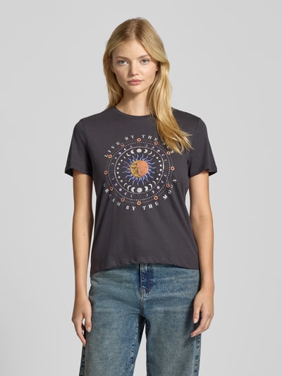 Only Regular Fit T-Shirt aus reiner Baumwolle Modell 'KITA LUNA' Anthrazit Melange 4