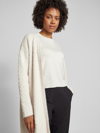 Milano Italy Longcardigan mit gerippten Abschlüssen Beige 3