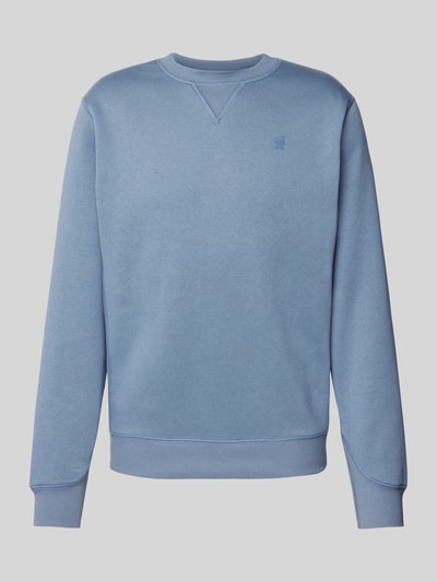 G-Star Raw Sweatshirt met labelstitching Rookblauw - 2