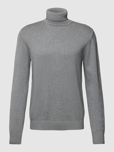 Christian Berg Men Strickpullover mit Rollkragen Mittelgrau meliert 2