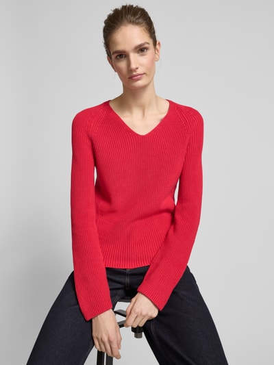 BOSS Orange Gebreide pullover met boothals, model 'Fardin' Rood - 3