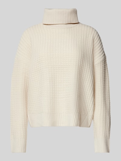 Vero Moda Regular Fit Rollkragenpullover aus Baumwoll-Mix Modell 'OMEGA' Ecru 2