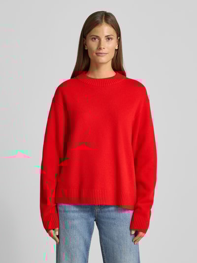 Jake*s Casual Loose Fit Strickpullover aus Wolle Kirsche 4