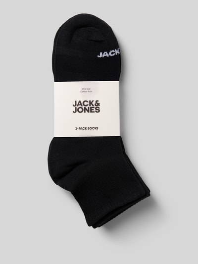 Jack & Jones Sokken met labelprint in een set van 3 paar, model 'LUCA' Zwart - 3