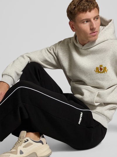 REVIEW Straight Leg Sweatpants mit elastischem Bund Black 3