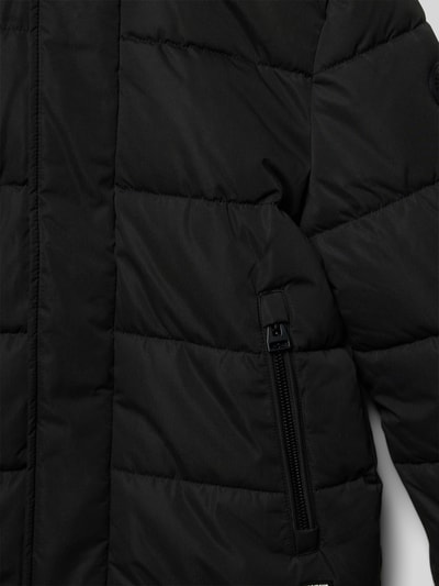 CARS JEANS Kurtka pikowana o kroju regular fit z naszywką z logo model ‘Haswar’ Czarny 2