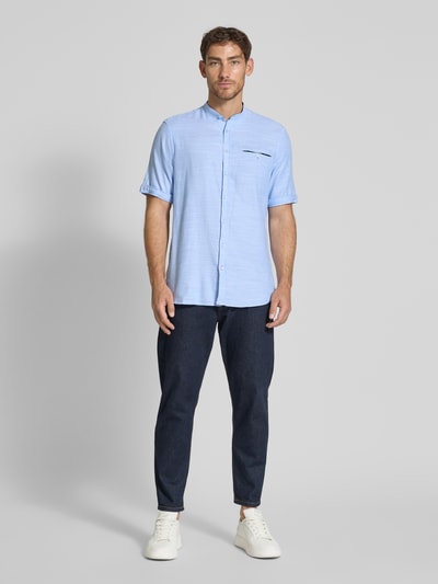 Christian Berg Men Freizeithemd mit Knopfleiste Bleu 1