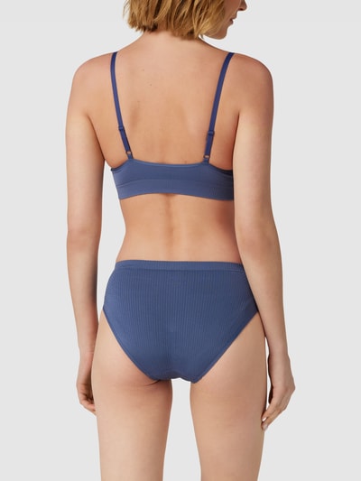 Schiesser Bralette in riblook Rookblauw - 4