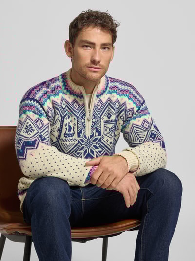 Dale of Norway Noorse trui van wol met schipperskraag Offwhite - 3