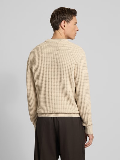 SELECTED HOMME Regular fit gebreide pullover van puur biologisch katoen, model 'TOM' Beige - 5