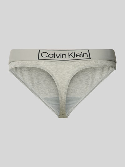 Calvin Klein Underwear String mit elastischem Logo-Bund Silber Melange 3