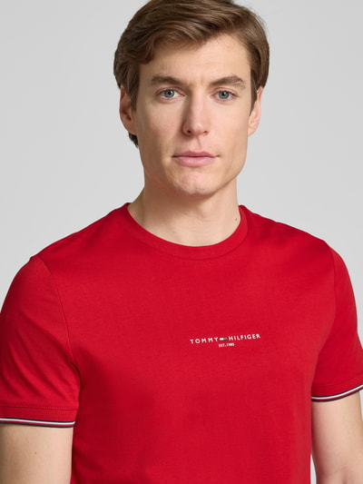 Tommy Hilfiger T-Shirt mit Label-Print Rot 3