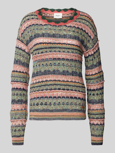 Pepe Jeans Strickpullover mit gerippten Abschlüssen Modell 'NADJA' Weiss 2