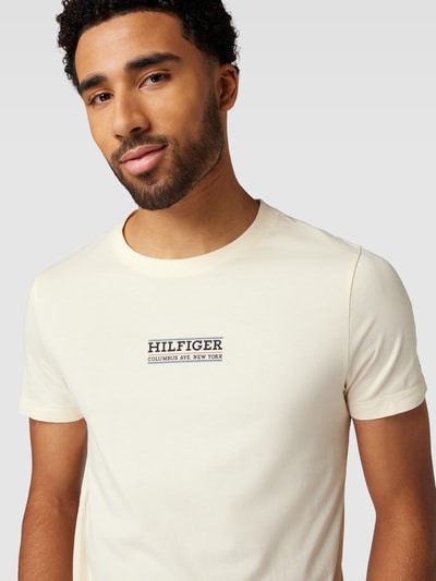 Tommy Hilfiger T-shirt met labelprint Beige - 3