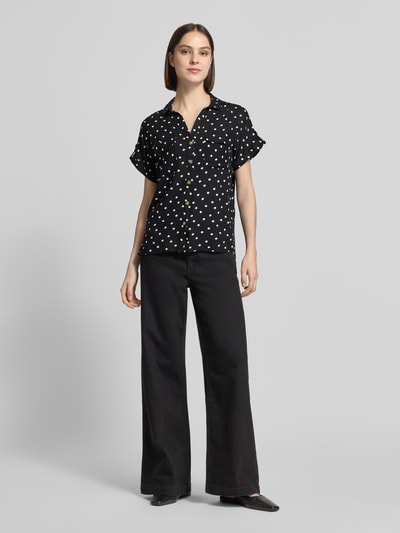 VERO MODA comfort fit blouse van pure viscose model 'BUMPY' Zwart - 1