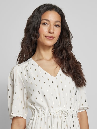 Apricot Knielanges Kleid mit V-Ausschnitt Offwhite 3