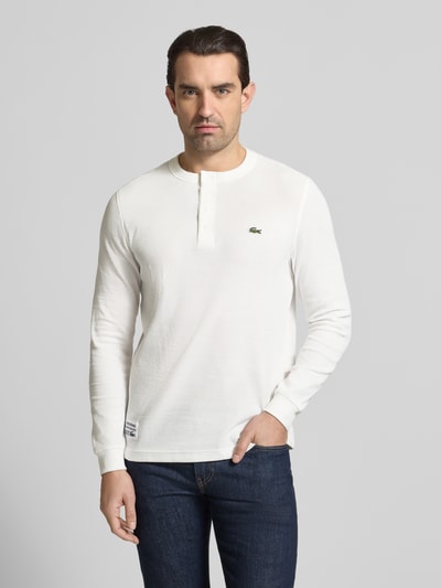 Lacoste Regular Fit Langarmshirt aus Baumwoll-Mix Modell 'SERAFINO' Offwhite 4