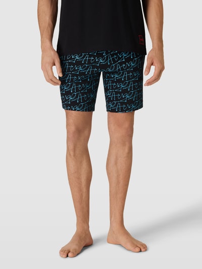 HUGO Regular Fit Shorts mit Label-Patch Modell 'Handwritten' Black 4