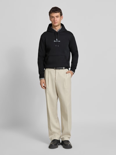 Polo Ralph Lauren Hoodie met labelstitching en kangoeroezak Zwart - 1