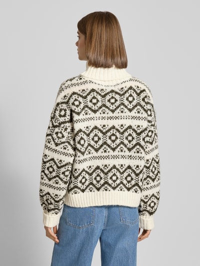 Only Regular fit coltrui met all-over motief, model 'CARIN' Ecru - 5