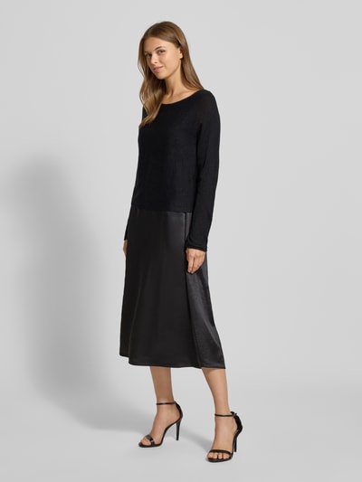 s.Oliver BLACK LABEL Fließendes Freizeitkleid im Set mit Cropped Pullover mit Woll-Anteil Black 1