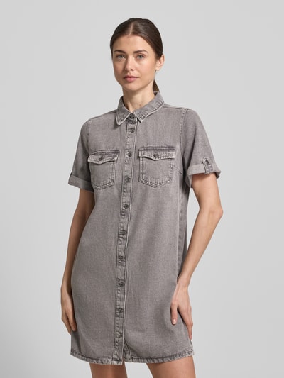 VERO MODA Getailleerde spijkerjurk van katoenmix Middengrijs - 4