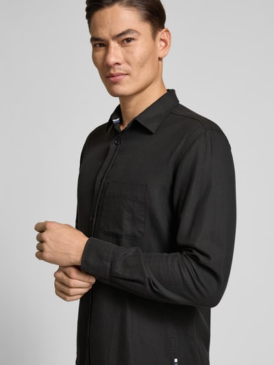 OLYMP Level Five Slim fit vrijetijdsoverhemd met kentkraag Zwart - 3