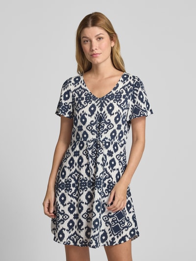 Vero Moda Mini-vrijetijdsjurk van pure viscose, model 'EASY JOY' Marineblauw - 4