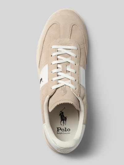 Produktfoto, Sneaker aus echtem Leder Modell 'HERITAGE AERA PP' von Polo Ralph Lauren in Beige mit weißen Details, glatte und strukturierte Oberflächen