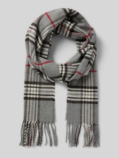 Christian Berg Men Sjaal met rafels Middengrijs gemêleerd - 1