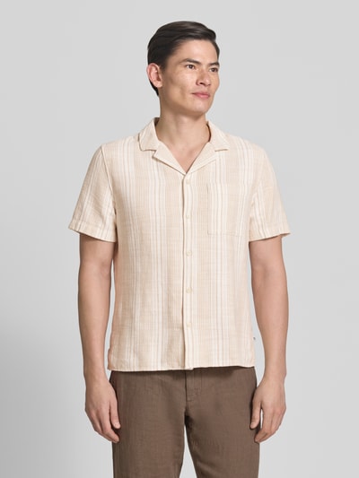 s.Oliver RED LABEL Regular Fit Freizeithemd aus reiner Baumwolle Beige 4