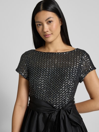 Adrianna Papell Regular fit midi-jurk met sierstrik Zwart - 3