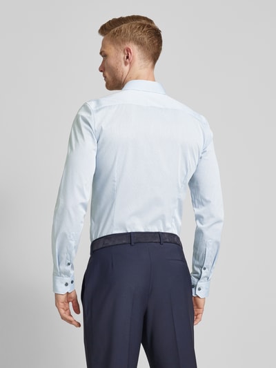 OLYMP No. Six Super slim fit zakelijk overhemd met all-over motief Bleu - 5