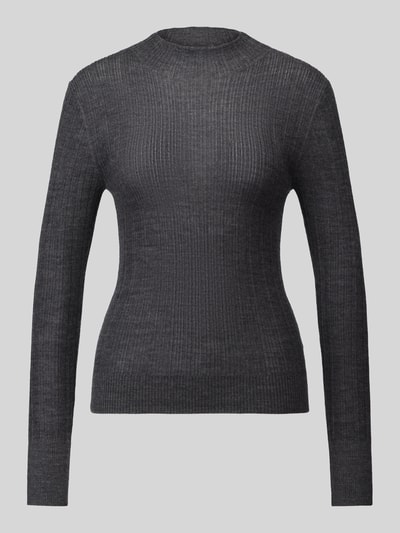 Jake*s Collection Sweter półgolf o kroju slim fit z czystej wełny Ciemnoszary 2