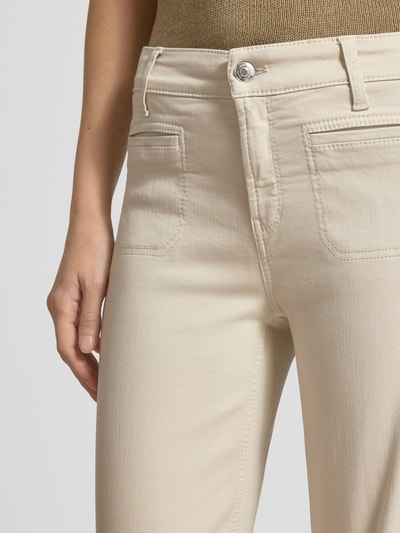 Cambio Flared cut broek met paspelzakken, model 'TESS' Ecru - 3