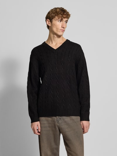 Redefined Rebel Strickpullover mit gerippten Abschlüssen Modell 'PELLE' Black 4