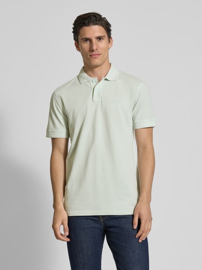 BOSS Orange Slim Fit Poloshirt mit Label-Print Modell 'Prime' Hellblau 4