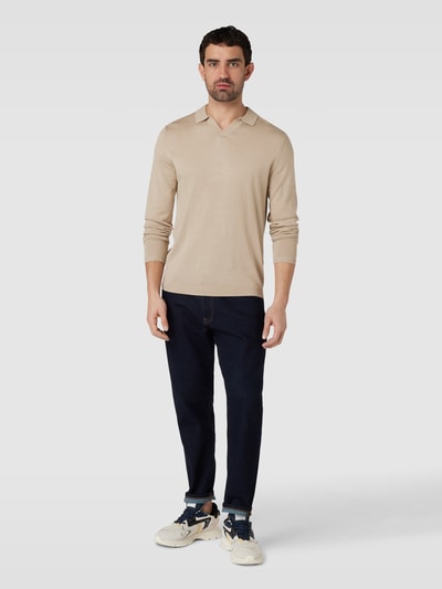 SELECTED HOMME Pullover mit Polokragen in unifarbenem Design Offwhite 1