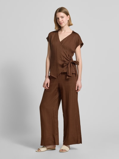 Tommy Hilfiger loose fit wijdte broek van puur linnen Middenbruin - 1
