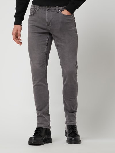 Only & Sons Slim Fit Jeans mit Stretch-Anteil Modell 'Loom' Mittelgrau 4