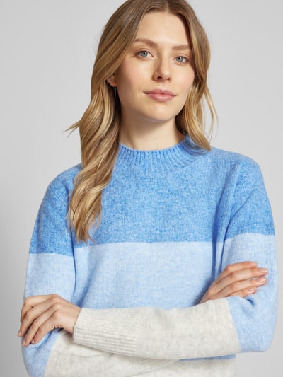 Tom Tailor Denim Regular fit gebreide pullover met colour blocking Blauw - 3