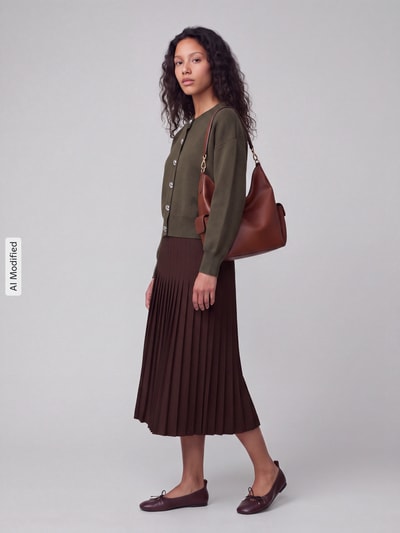 VERO MODA Regular Fit Strickjacke aus Viskose-Mix Modell 'NOELLA' Dunkelgruen 1